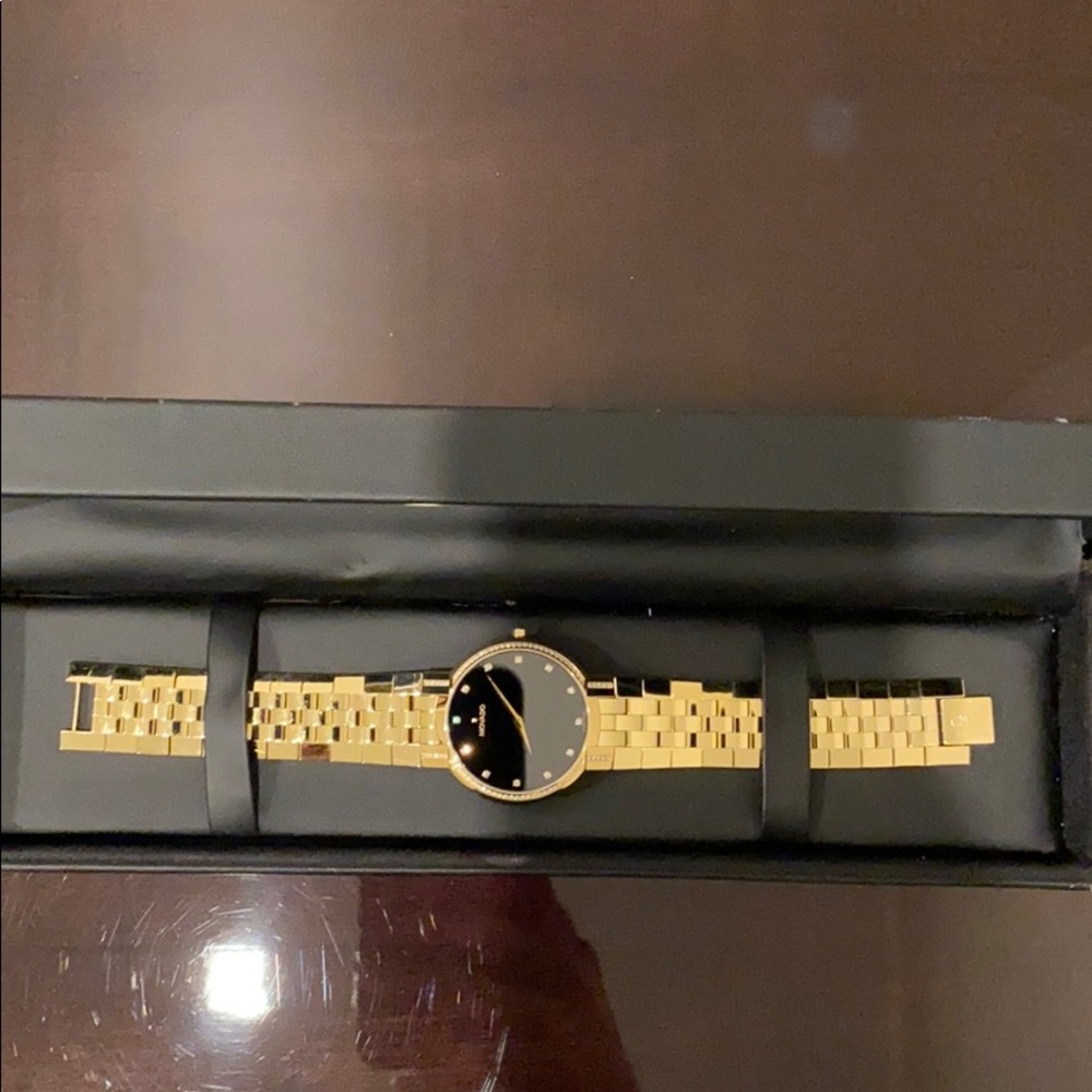 Movado Gold Watch With Diamonds